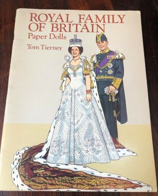 Royal Family Of Britain Paper Dolls Set Vintage Book Queen Diana The Crown