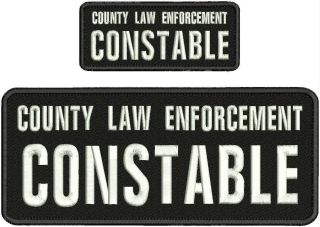 County Law Enforcement Constable Embroidery Patches 4x10 And 2x5hook On Back Blk