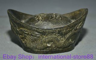 4.  4 " Rare Antique China Bronze Feng Shui Dragon Phoenix Wealth Luck Sculpture