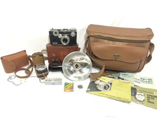 Vintage Argus C3 35mm Camera Molded Leather Case Flash Range Finder Rare
