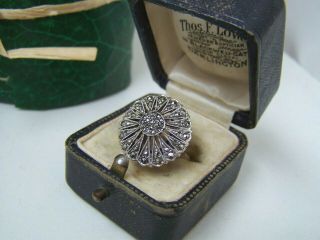 Gorgeous Vintage Solid Sterling Silver Marcasite Cocktail Ring Size J Unusual