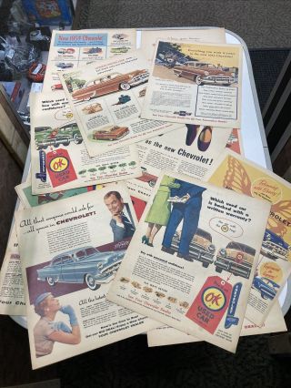 14 Vintage 1950’s Chevrolet Print Ads 1955,  1954,  1953