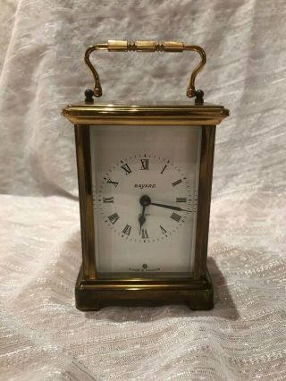 Vintage 9 Jewel Duverdrey & Bloquel Brass 8 Day Carriage Clock Bayard France