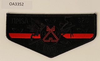 Boy Scout Oa 326 Tipisa Lodge Thin Red Line Flap