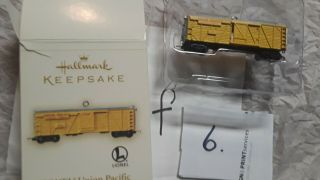 Hallmark Keepsake Lionel Train Ornament Union Pacific Veranda Stock Car