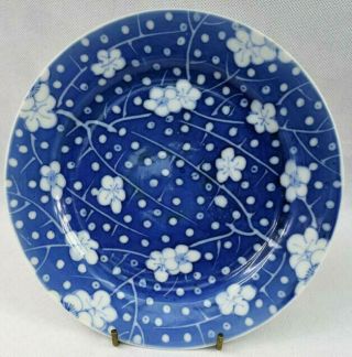 Antique Chinese Kangxi Style Blue And White Prunus Plate