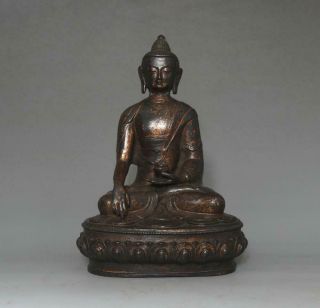 21cm Old Antique Chinese Bronze Or Copper Statue Sakyamuni Buddha