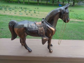 Vintage Copper Finish Metal Horse