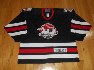 Vintage 90s Bauer Portland Pirates Mens Stitched Ahl Hockey Team Jersey Sz Large