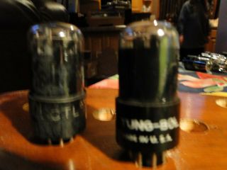 Tung - Sol 6sn7gt Black Glass Audio Power Tubes (2) Pins Tight Bases - Vintage