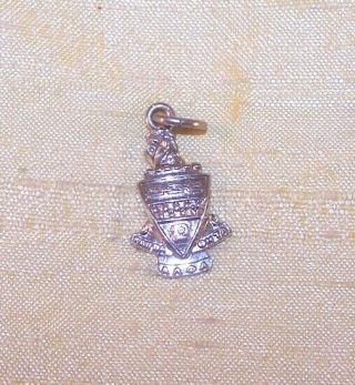 Vintage Kappa Alpha Theta Sorority Small Crest Pendant,  Sterling Silver,  Nos