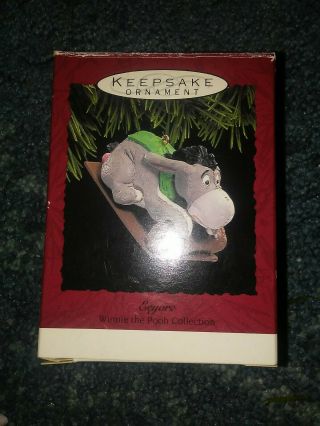 Disney 1993 Hallmark Keepsake Ornament Winnie The Pooh Eeyore Sled