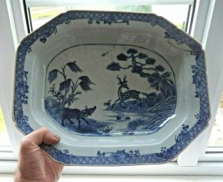 FINE CHINESE 18TH CENTURY QIANLONG DEER PLATTER / SERVING DISH – REPAIRED 2