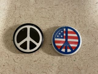 Vintage Vietnam War Peace Sign Buttons,  American,  Ant - War,  Helmet Pins