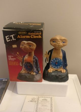 Rare 1982 Et The Extraterrestrial Alarm Clock Nelsonic Vintage E.  T.  W/ Box