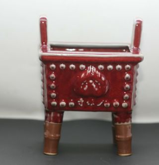 Impressive Vintage Chinese Porcelain Sang De Boeuf Porcelain Incense Burner