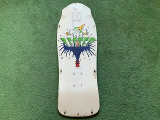 Vintage Lester Kasai Og 80s Clown Logo Skateboard Deck White Green Blue