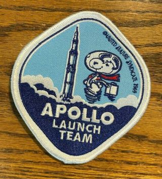 United Feature Syndicate Snoopy Project Apollo Launch Team 4.  25 " X 4 " Patch