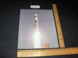 Vintage Nasa 7 - 5 - 66 Apollo Saturn As - 203 Rocket Launch Test A Kodak Color Photo