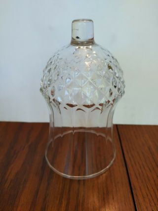 Single Vintage Homco Diamond Point Ribbed Glass Peg Votive Cup Candle Holder