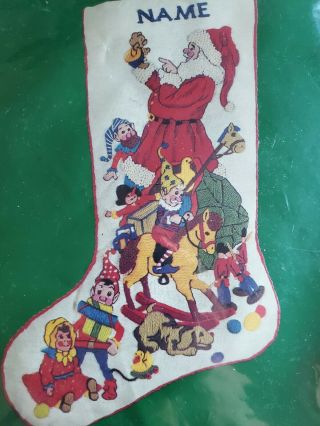 Vintage Dimensions Crewel Christmas Stocking Kit Old Fashioned Santa 8008 18 "