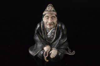 P2871: Japanese Old Kutani - Ware Person Sculpture Ornaments Object Art Work
