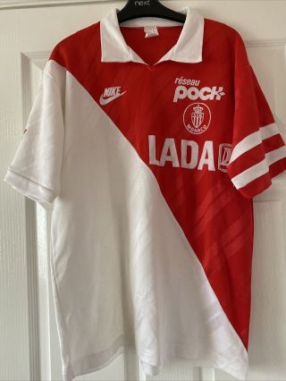 Rare Vintage Monaco 1989 - 1990 Home Football Shirt - 40 " Chest