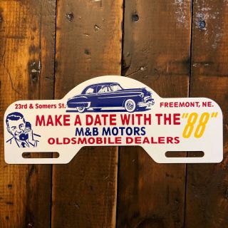 Vintage Oldsmobile 88 Dealer License Plate Topper Sign