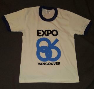 Vintage T - Shirt - Expo 86 Vancouver Bc Official Logo - Adult Small - Medium
