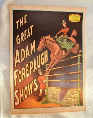The Great Adam Forepaugh Shows Circus Poster Copyright 1960