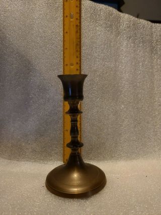 Vintage Solid Brass Candlestick Candle Holder Made In India (?) 5.  25 " Tall 3 ",  Base
