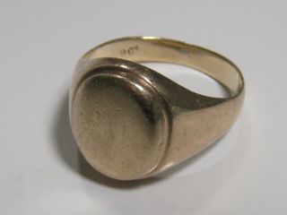 Stamped 9ct Gold Signet Ring 5.  26 Grams Solid Gold Ring Vintage Signet Ring