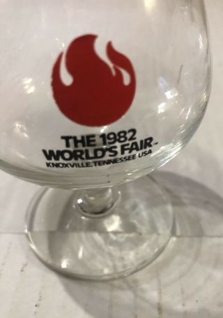 Set of 2 Vintage The 1982 Knoxville Worlds ' s Fair Mini Wine Stem Drinking Glass 2