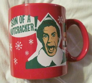 Elf Son Of A Nutcracker Large Red Ceramic Christmas Coffee Cup Mug Licensed Euc