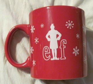 ELF SON OF A NUTCRACKER Large Red Ceramic Christmas Coffee Cup Mug Licensed EUC 2