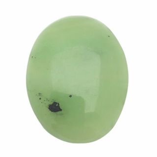 Oval Vintage Natural Apple Green Siberian Nephrite Jade Cabochon