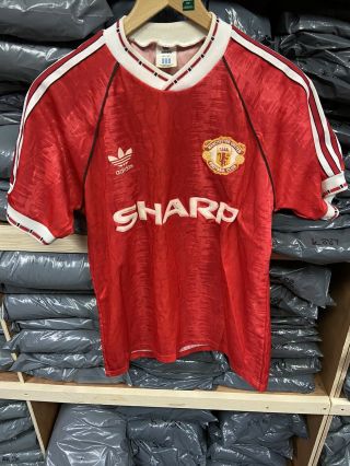 Vintage Manchester United 1990 - 1992 X Small Mens Home Adidas Shirt
