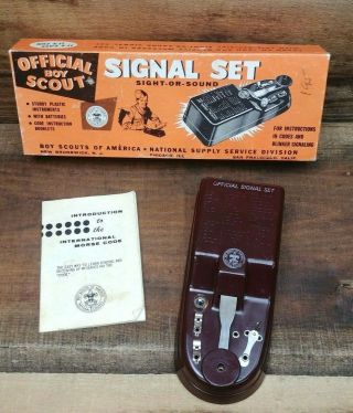 Official Boy Scout Signal Set No.  1096 Box Complete Vintage Bsa Code