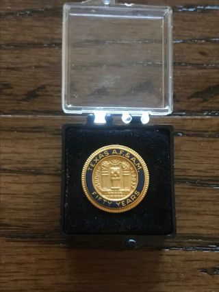 Texas A.  F.  & A.  M.  Fifty Years Gold Masonic Pin