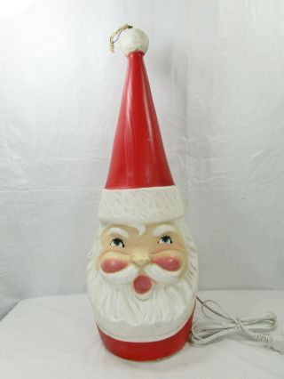 Rare Vintage 1960’s Beco Santa Claus Blow Mold 21” Light Up Cone Head