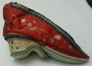 Antique/vintage Tiny Chinese Silk Lotus Shoes For Bound Feet.  Very Pretty