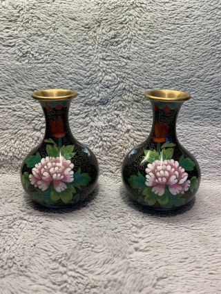 China 20.  Jh Vases A Chinese Cloisonne Enamel Vases Vasi Cinesi Chinois