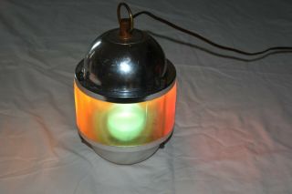 Vintage Electric Hanging Swiss Golden Beacon Rotating Color Lamp Light Retro Usa