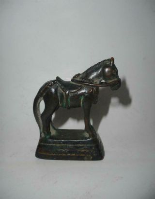 Antique South East Asia Top Ancient High Aged Bronze Weight With Horse Figure