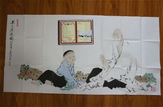 Rare Large Chinese 100 Handed Painting By Fan Zeng 范增 Dh11