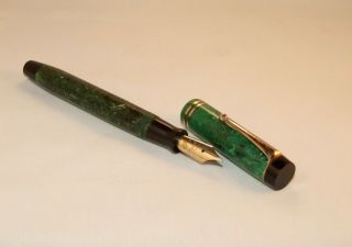 Vintage Parker Duofold Streamline Senior O/s Fountain Pen - Jade Pearl - C1929