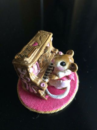 Rare Wee Forest Folk Pianist Mouse 1979 Signed By Annette Peterson,  Box