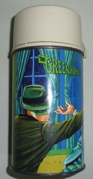Vintage 1967 The Green Hornet Metal Lunch Box Thermos Only -