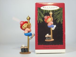 Vintage Hallmark Ornament 1996 Hurrying Downstairs - Firefighter - Qx6074 - Sdbnt