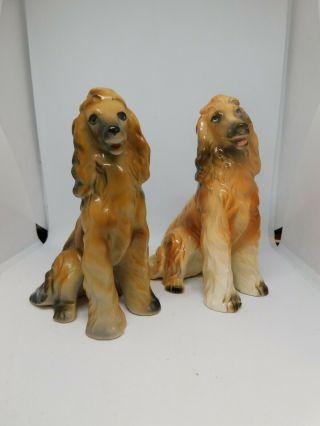 2 Vintage Ceramic/china Afghan Hound Dog Figurines 5 In Tall